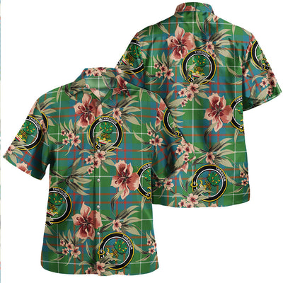 Clan Hamilton of Clayton Ancient Tartan Crest Badge Aloha Hawaiian Shirt Tropical Old Style EQ59