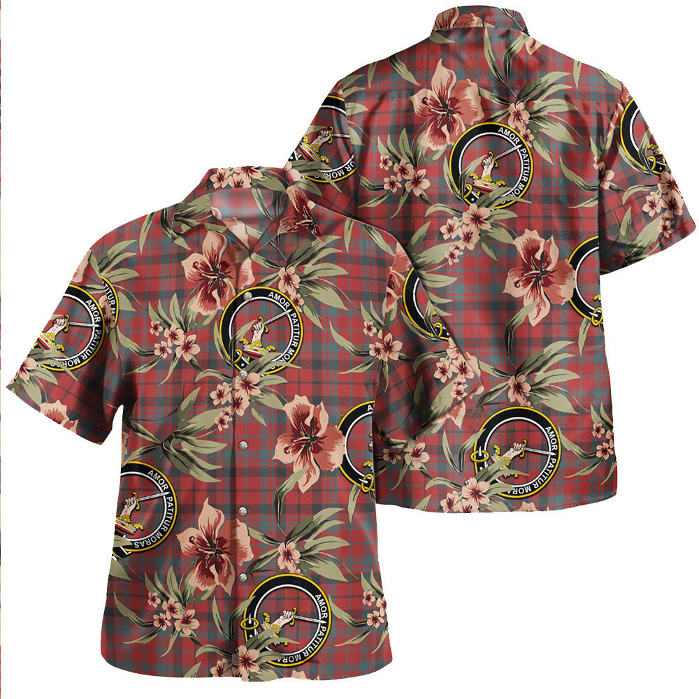 Clan Lumsden of Kintore Weathered Tartan Crest Badge Aloha Hawaiian Shirt Tropical Old Style LS93 Lumsden of Kintore Weathered Tartan Tartan Today   