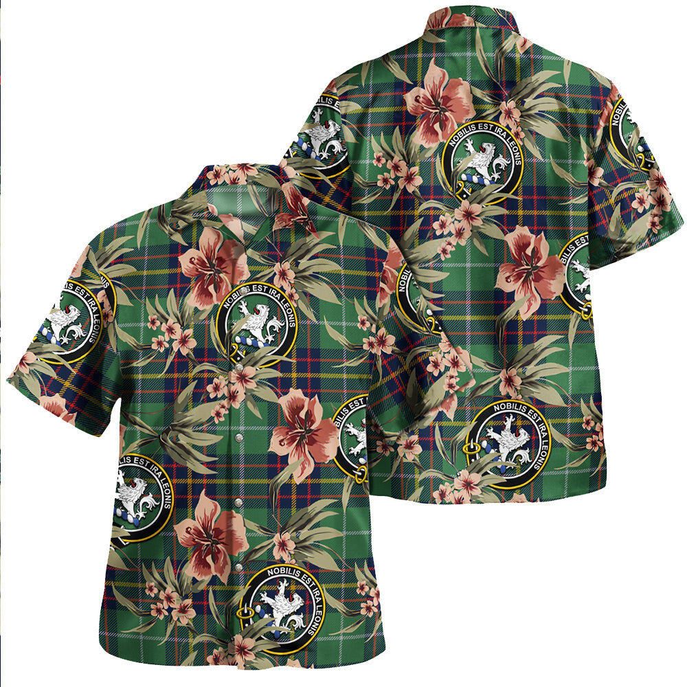 Clan Inglis Modern Tartan Crest Badge Aloha Hawaiian Shirt Tropical Old Style FW68 Inglis Modern Tartan Tartan Today   