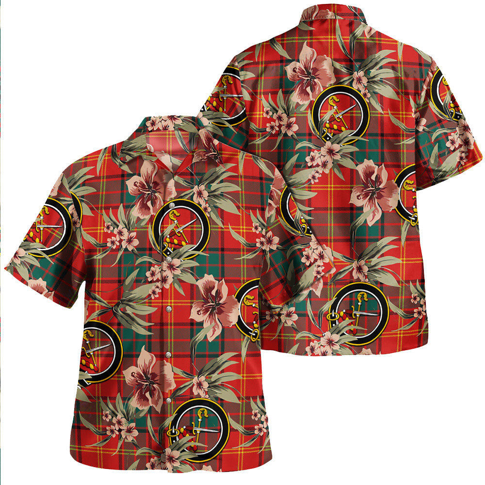 Clan Kirk Modern Tartan Crest Badge Aloha Hawaiian Shirt Tropical Old Style FV58 Kirk Modern Tartan Tartan Today   
