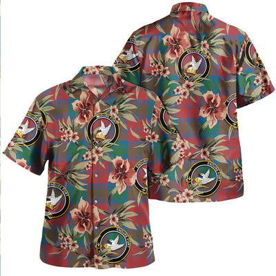 Clan Lindsay Ancient Tartan Crest Badge Aloha Hawaiian Shirt Tropical Old Style