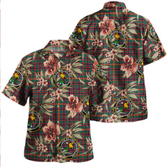 Clan Hall Modern Tartan Crest Badge Aloha Hawaiian Shirt Tropical Old Style SC19 Hall Modern Tartan Tartan Today   