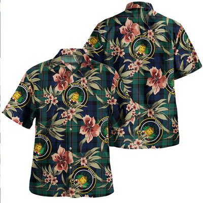 Clan Dundas Modern Tartan Crest Badge Aloha Hawaiian Shirt Tropical Old Style