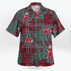 Clan Crawford Modern Tartan Scottish Lion Hawaiian Shirt CT68 Crawford Modern Tartan Tartan Hawaii Shirt   