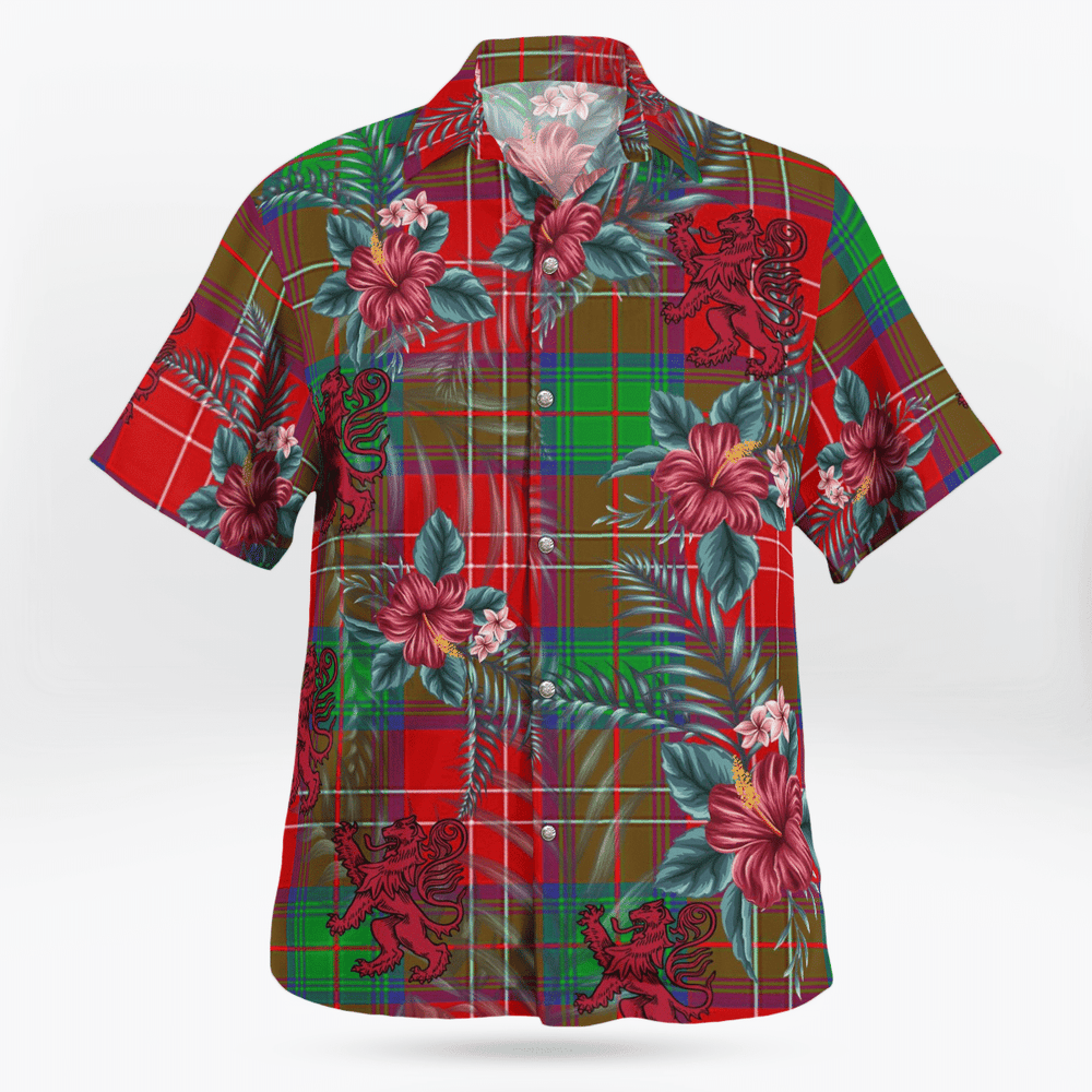 Clan Chisholm Tartan Scottish Lion Hawaiian Shirt KE74 Chisholm Tartan Tartan Hawaii Shirt   
