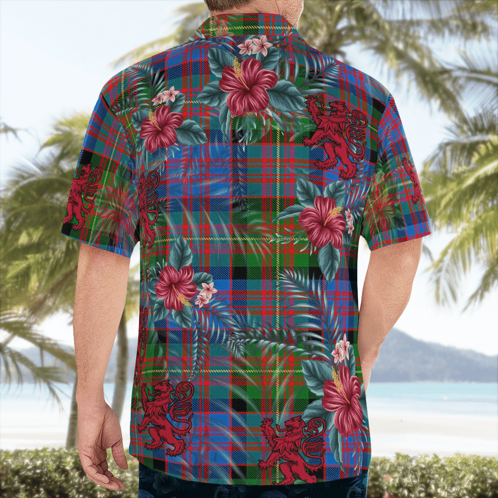 Clan Carnegie Ancient Tartan Scottish Lion Hawaiian Shirt RT38 Carnegie Ancient Tartan Tartan Hawaii Shirt   
