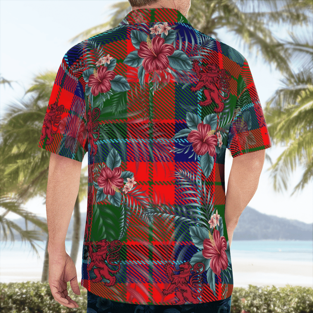 Clan Macnicol Tartan Scottish Lion Hawaiian Shirt GW97 Macnicol Tartan Tartan Hawaii Shirt   