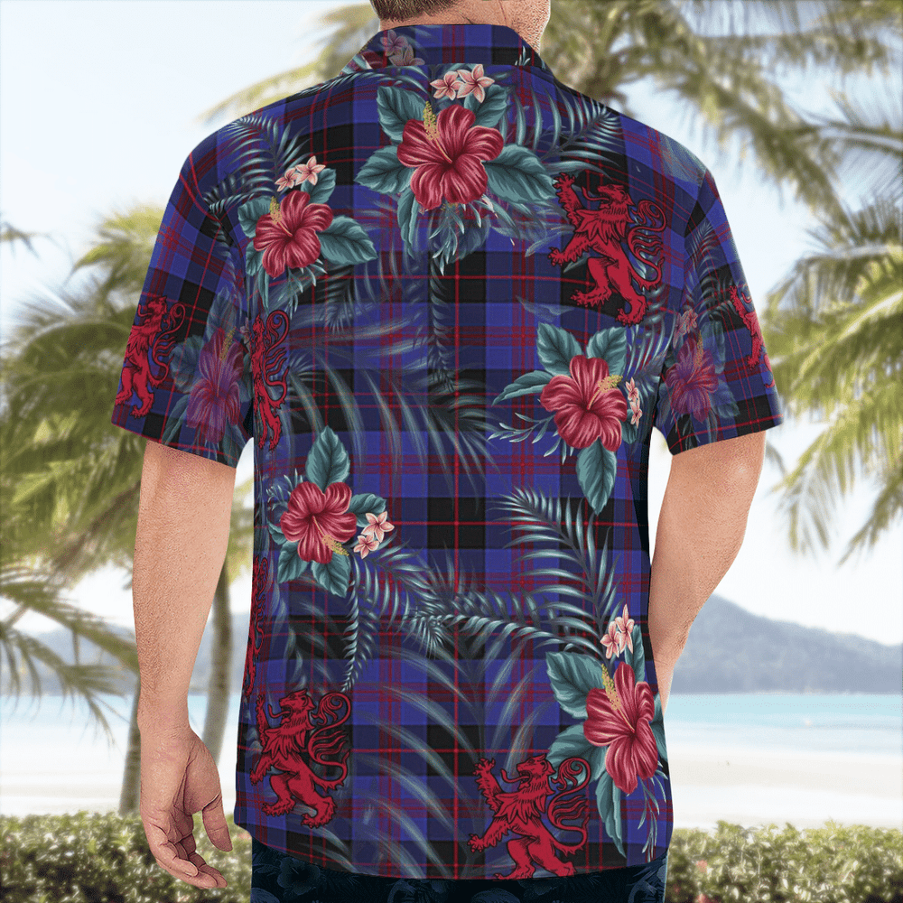 Clan Horsburgh Tartan Scottish Lion Hawaiian Shirt TV95 Horsburgh Tartan Tartan Hawaii Shirt   