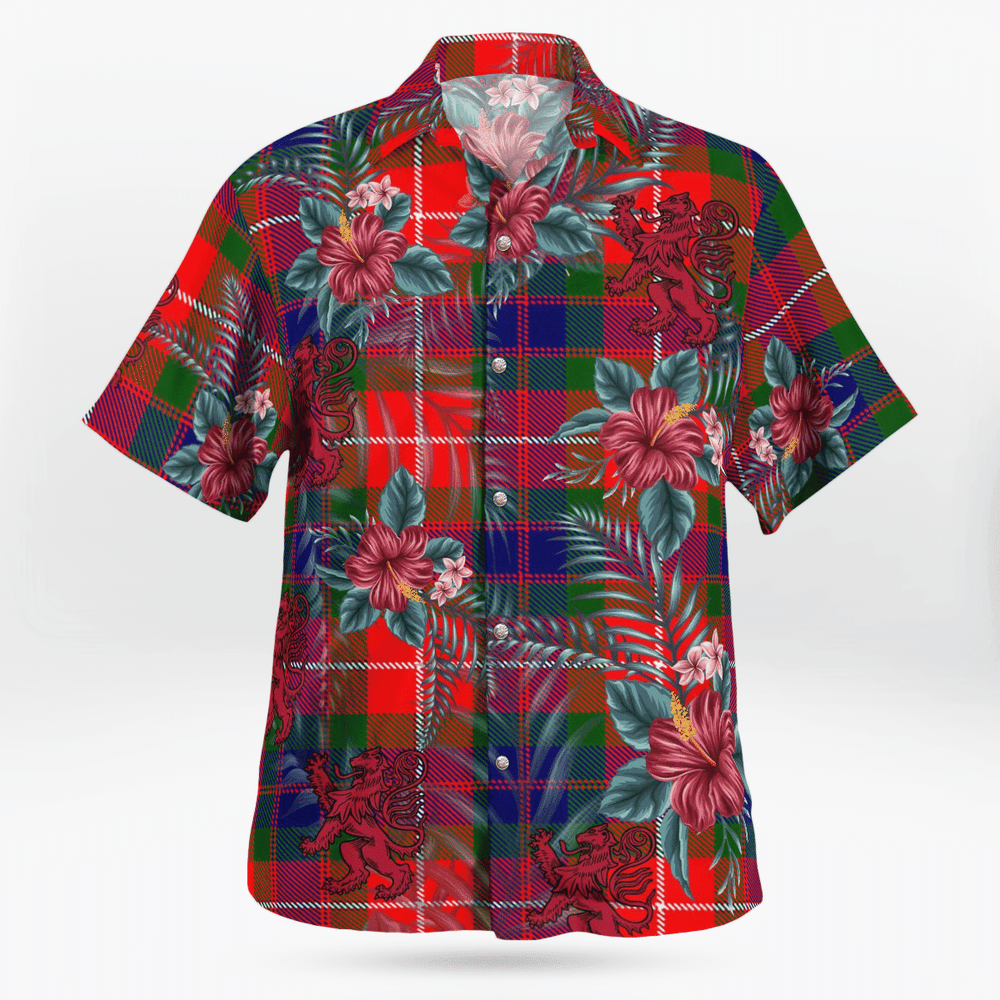 Clan Fraser Lovat Modern Tartan Scottish Lion Hawaiian Shirt YN11 Fraser Lovat Modern Tartan Tartan Hawaii Shirt   