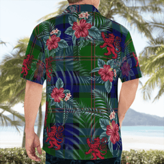 Clan Dundas Modern Tartan Scottish Lion Hawaiian Shirt FR27 Dundas Modern Tartan Tartan Hawaii Shirt   