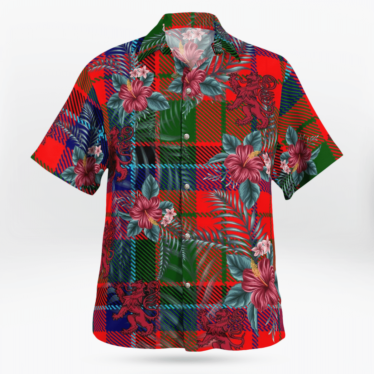Clan Macnicol Tartan Scottish Lion Hawaiian Shirt GW97 Macnicol Tartan Tartan Hawaii Shirt   