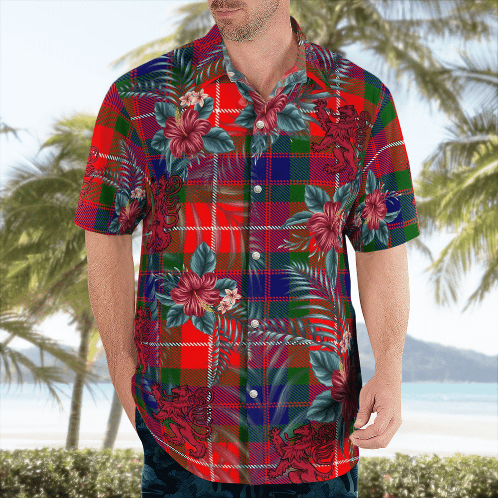 Clan Fraser Lovat Modern Tartan Scottish Lion Hawaiian Shirt YN11 Fraser Lovat Modern Tartan Tartan Hawaii Shirt   