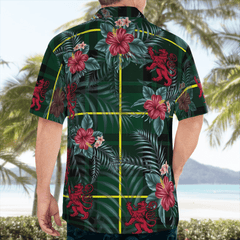 Clan MacArthur Modern Tartan Scottish Lion Hawaiian Shirt VC57 MacArthur Modern Tartan Tartan Hawaii Shirt   