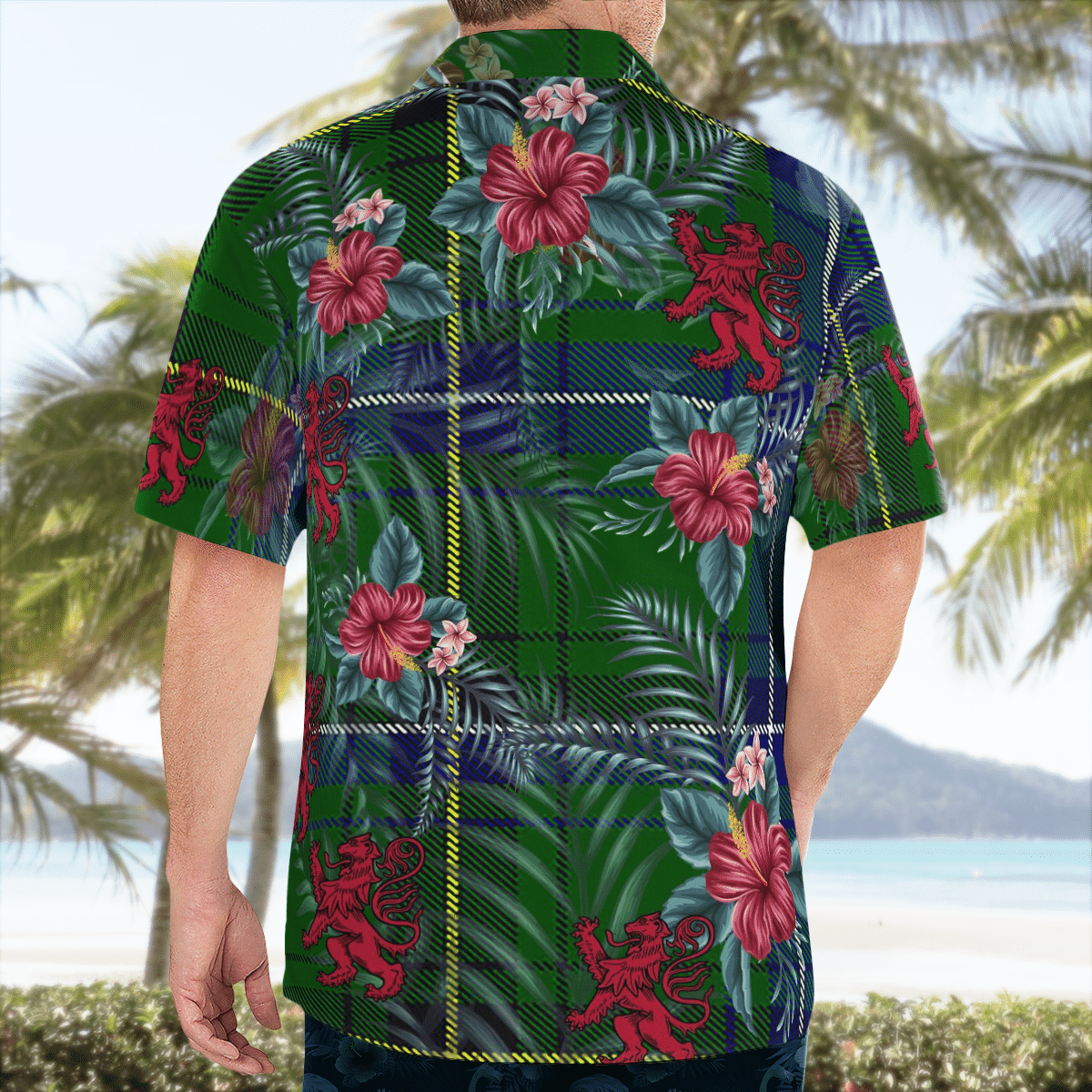 Clan Henderson Modern Tartan Scottish Lion Hawaiian Shirt GR73 Henderson Modern Tartan Tartan Hawaii Shirt   
