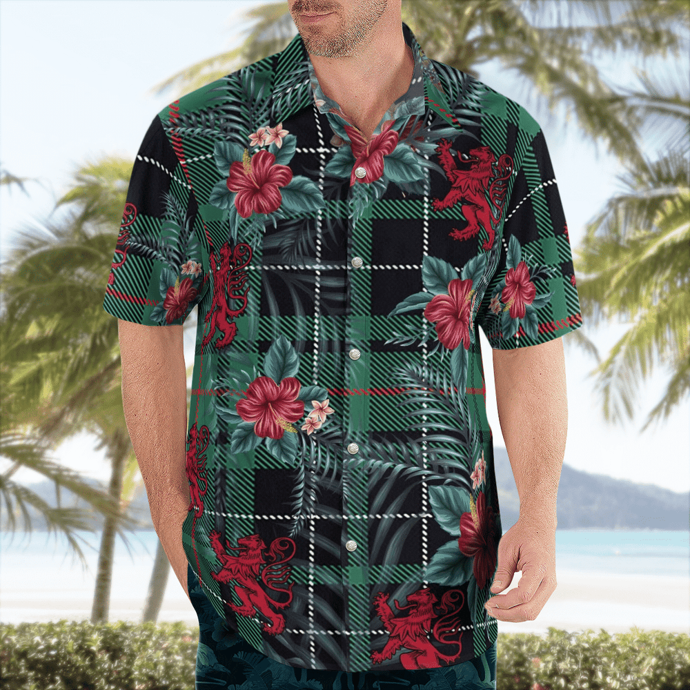 Clan MacAulay Hunting Ancient Tartan Scottish Lion Hawaiian Shirt UZ63 MacAulay Hunting Ancient Tartan Tartan Hawaii Shirt   