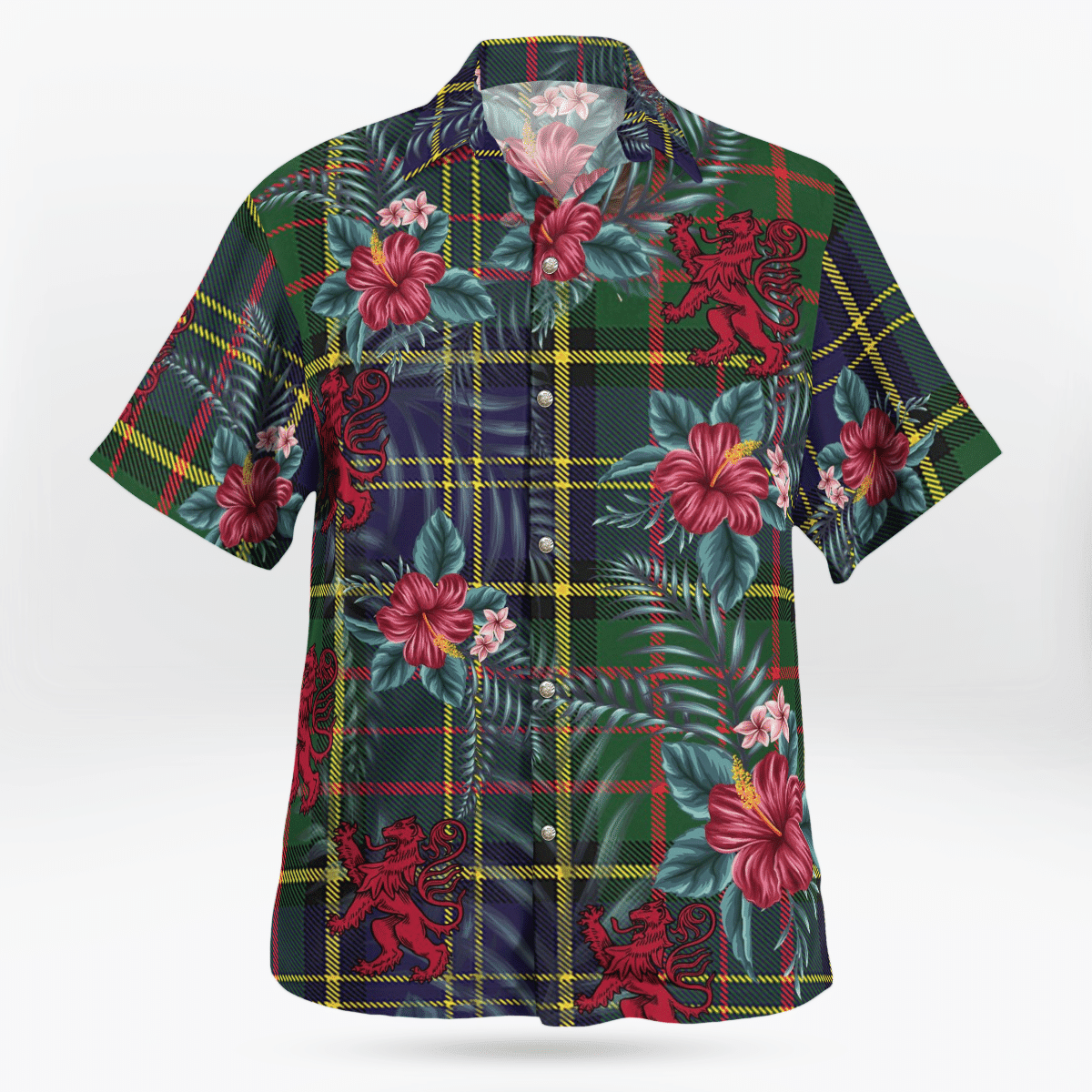 Clan MacMillan Hunting Modern Tartan Scottish Lion Hawaiian Shirt TF57 MacMillan Hunting Modern Tartan Tartan Hawaii Shirt   