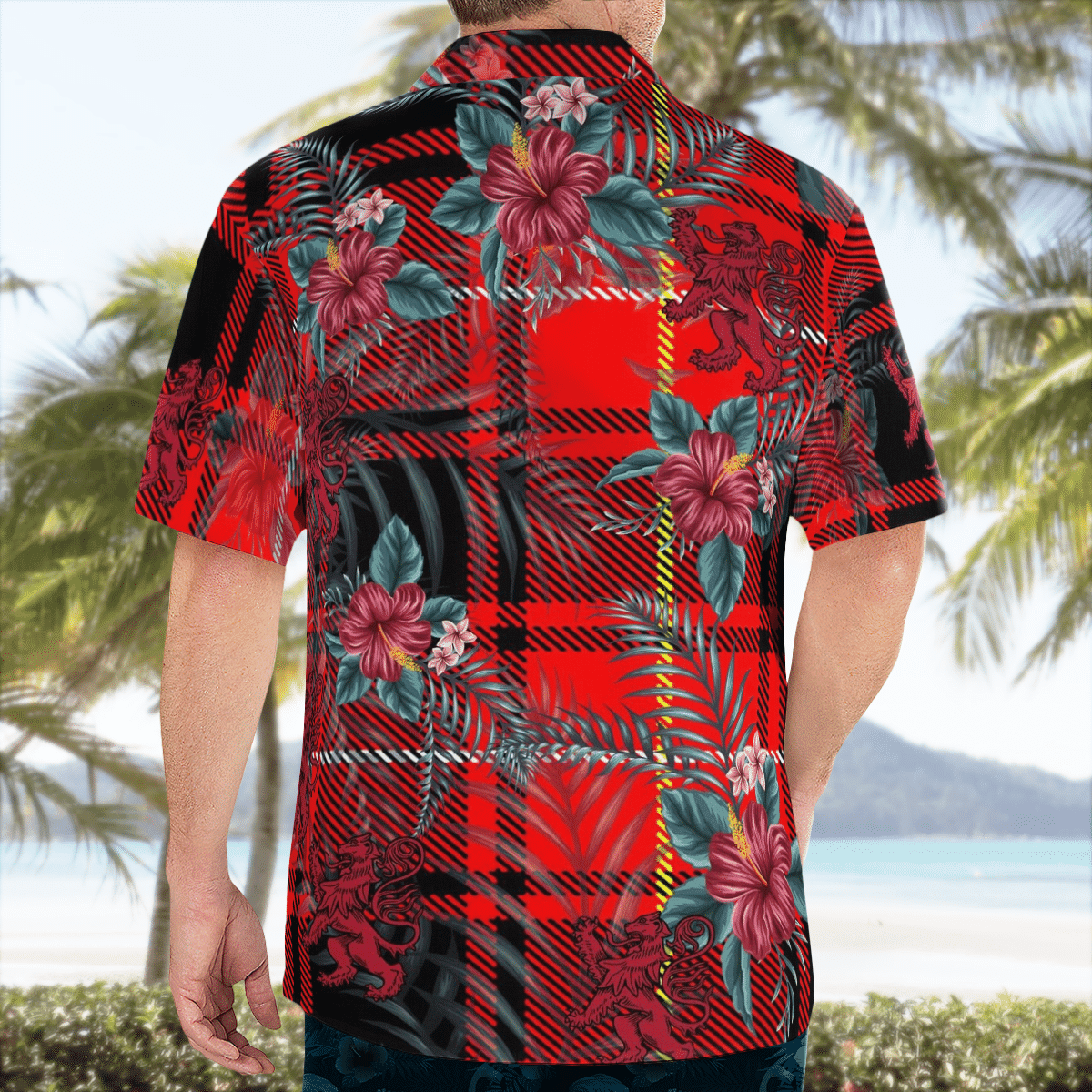 Clan MacIver Modern Tartan Scottish Lion Hawaiian Shirt BJ31 MacIver Modern Tartan Tartan Hawaii Shirt   