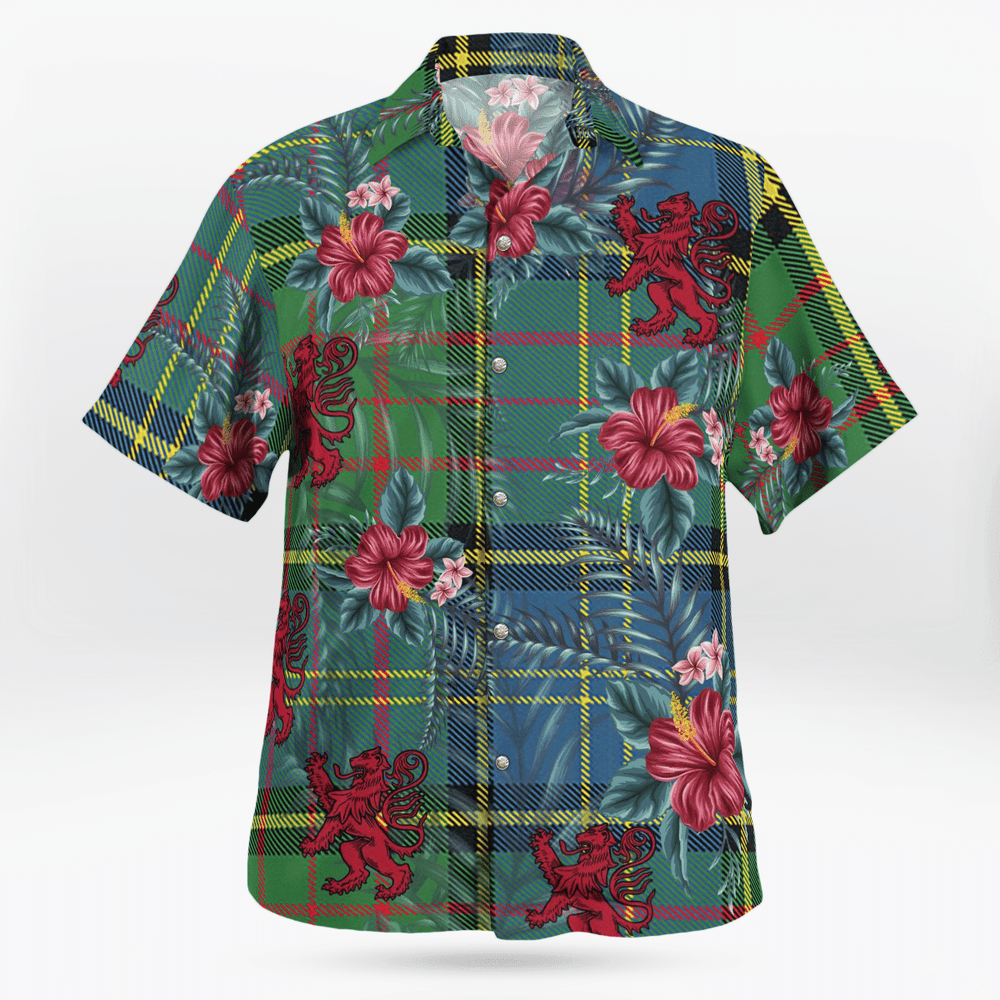 Clan MacMillan Hunting Ancient Tartan Scottish Lion Hawaiian Shirt RJ53 MacMillan Hunting Ancient Tartan Tartan Hawaii Shirt   