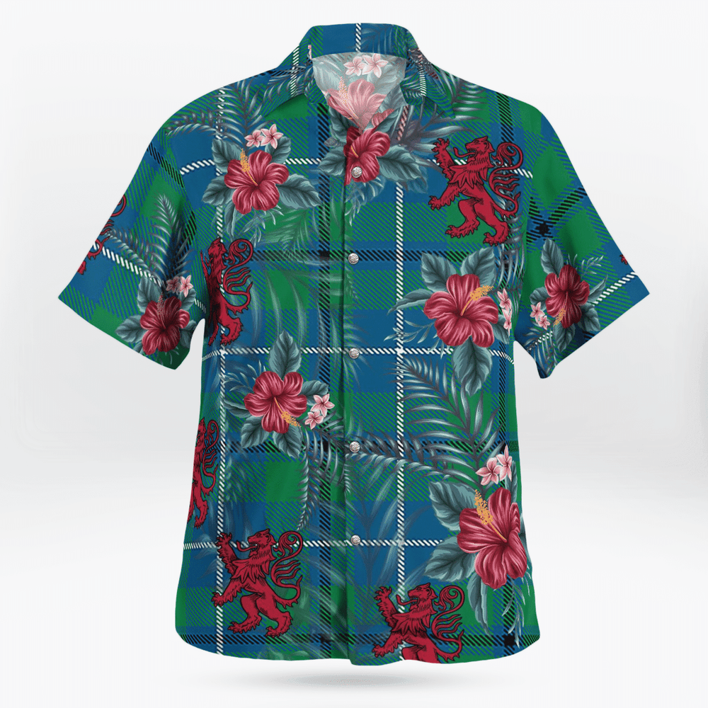 Clan Douglas Ancient Tartan Scottish Lion Hawaiian Shirt YF84 Douglas Ancient Tartan Tartan Hawaii Shirt   
