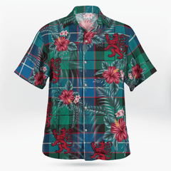 Clan Hunter Ancient Tartan Scottish Lion Hawaiian Shirt TS18 Hunter Ancient Tartan Tartan Hawaii Shirt   
