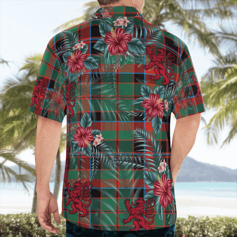 Clan Cumming Hunting Ancient Tartan Scottish Lion Hawaiian Shirt VV98 Cumming Hunting Ancient Tartan Tartan Hawaii Shirt   