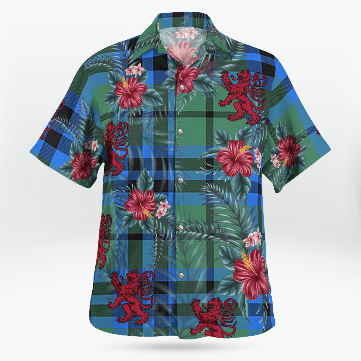 Clan Falconer Tartan Scottish Lion Hawaiian Shirt ZL44 Falconer Tartan Tartan Hawaii Shirt   