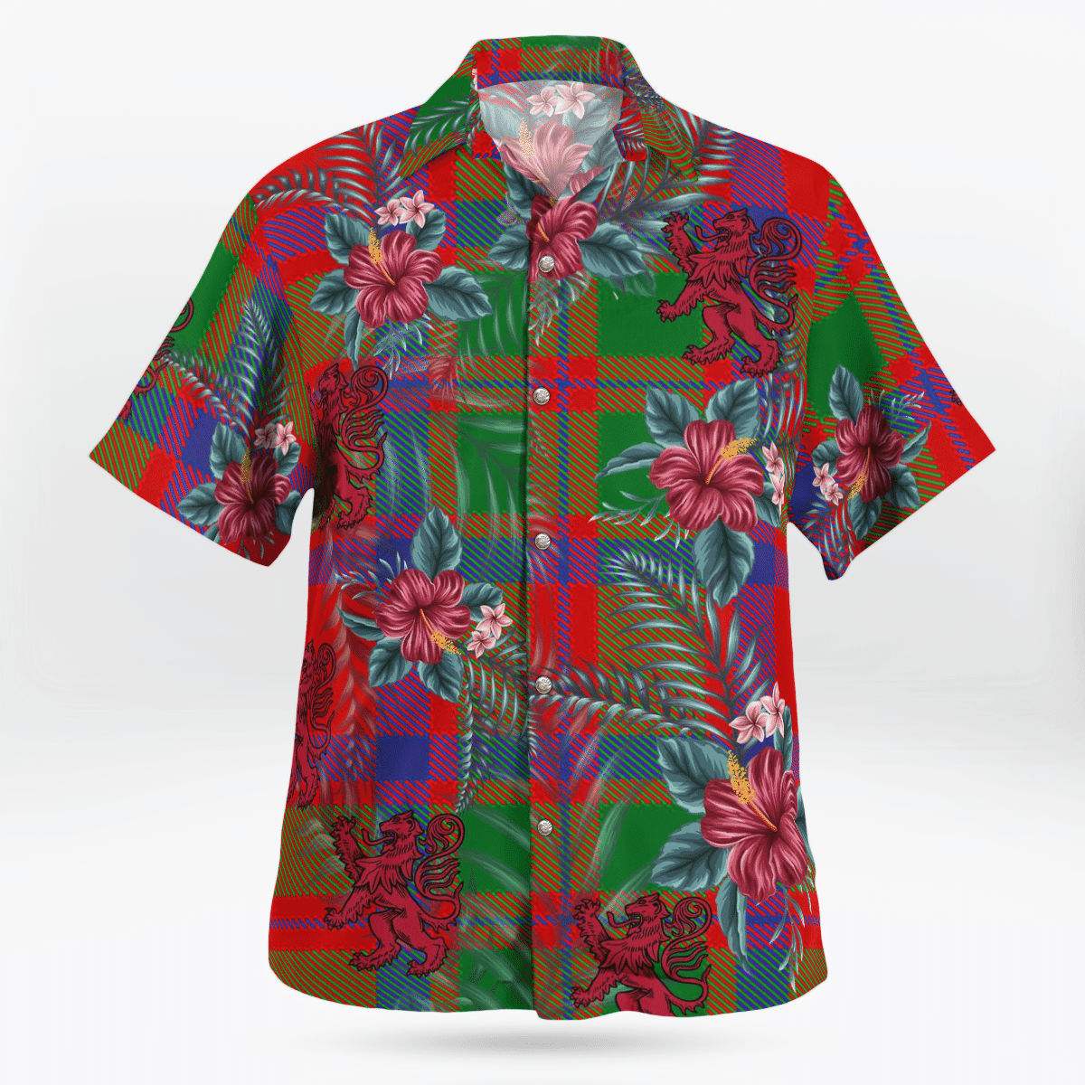 Clan MacKintosh Modern Tartan Scottish Lion Hawaiian Shirt SU68 MacKintosh Modern Tartan Tartan Hawaii Shirt   