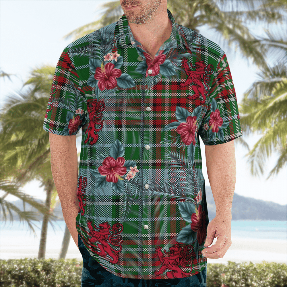 Clan Gayre Tartan Scottish Lion Hawaiian Shirt AN99 Gayre Tartan Tartan Hawaii Shirt   