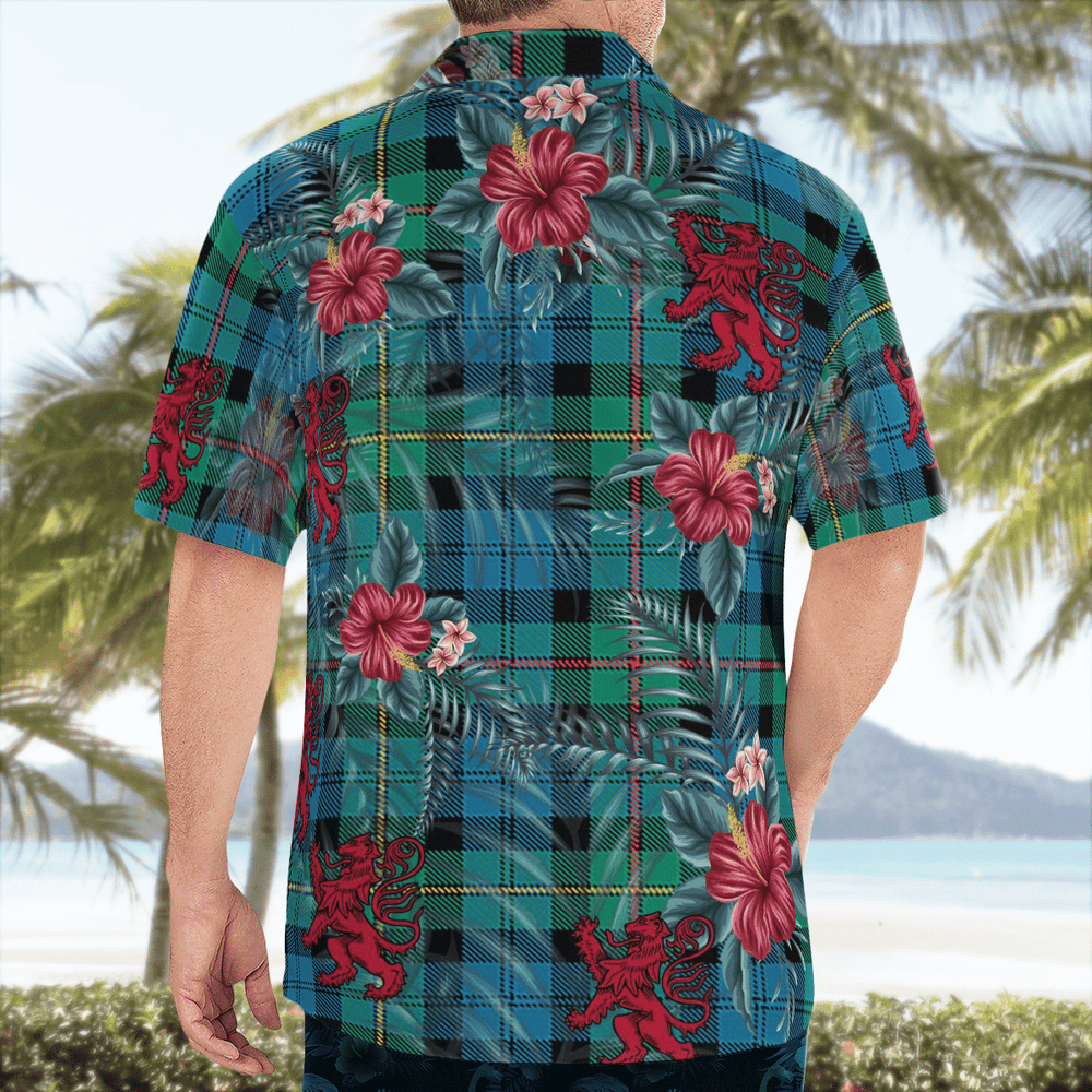 Clan MacEwen Ancient Tartan Scottish Lion Hawaiian Shirt YK22 MacEwen Ancient Tartan Tartan Hawaii Shirt   