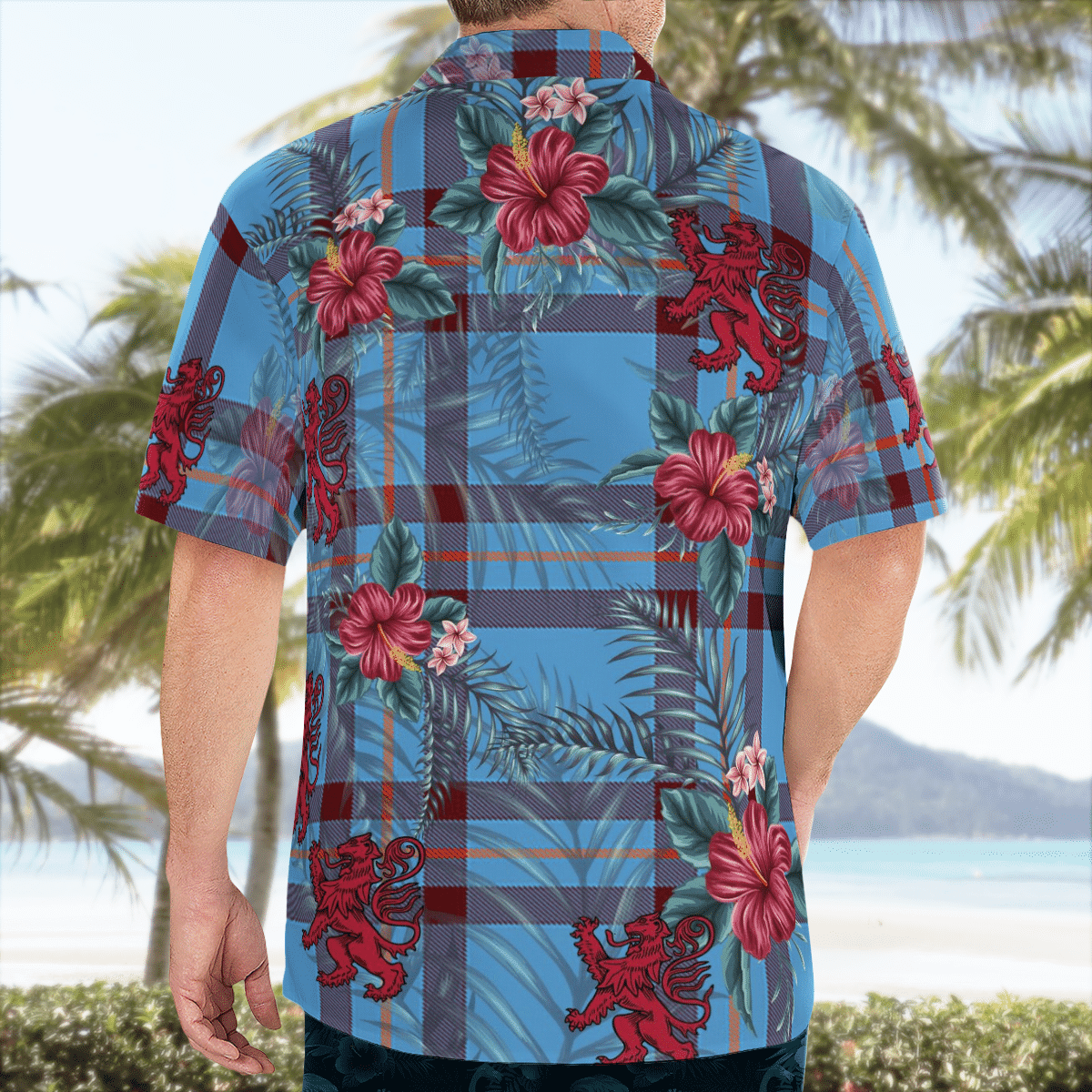 Clan Elliot Ancient Tartan Scottish Lion Hawaiian Shirt DG74 Elliot Ancient Tartan Tartan Hawaii Shirt   
