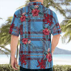 Clan Elliot Ancient Tartan Scottish Lion Hawaiian Shirt DG74 Elliot Ancient Tartan Tartan Hawaii Shirt   