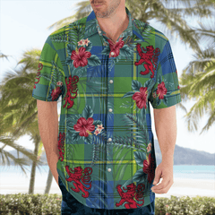Clan Johnston Ancient Tartan Scottish Lion Hawaiian Shirt GN57 Johnston Ancient Tartan Tartan Hawaii Shirt   