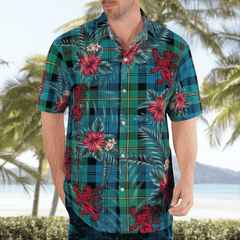 Clan MacEwen Ancient Tartan Scottish Lion Hawaiian Shirt YK22 MacEwen Ancient Tartan Tartan Hawaii Shirt   