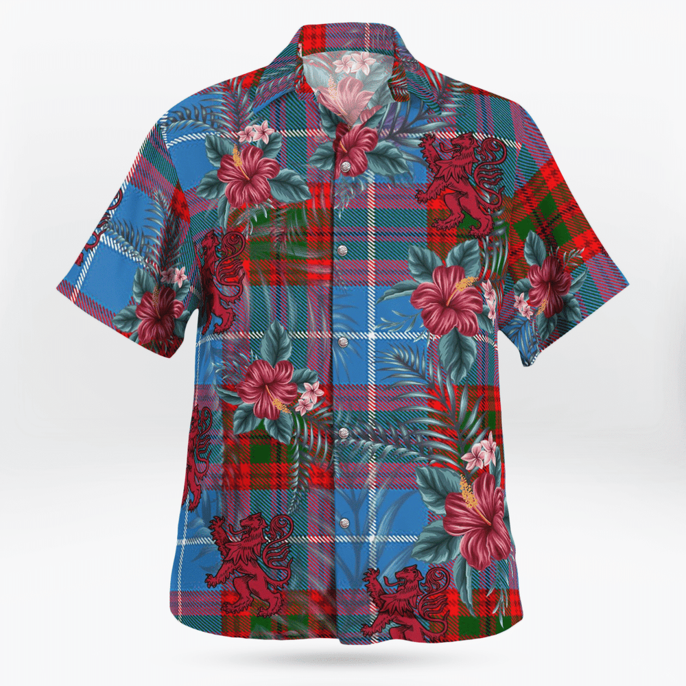 Clan Crichton District Tartan Scottish Lion Hawaiian Shirt BJ68 Crichton District Tartan Tartan Hawaii Shirt   