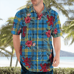 Clan Laing Tartan Scottish Lion Hawaiian Shirt RI89 Laing Tartan Tartan Hawaii Shirt   
