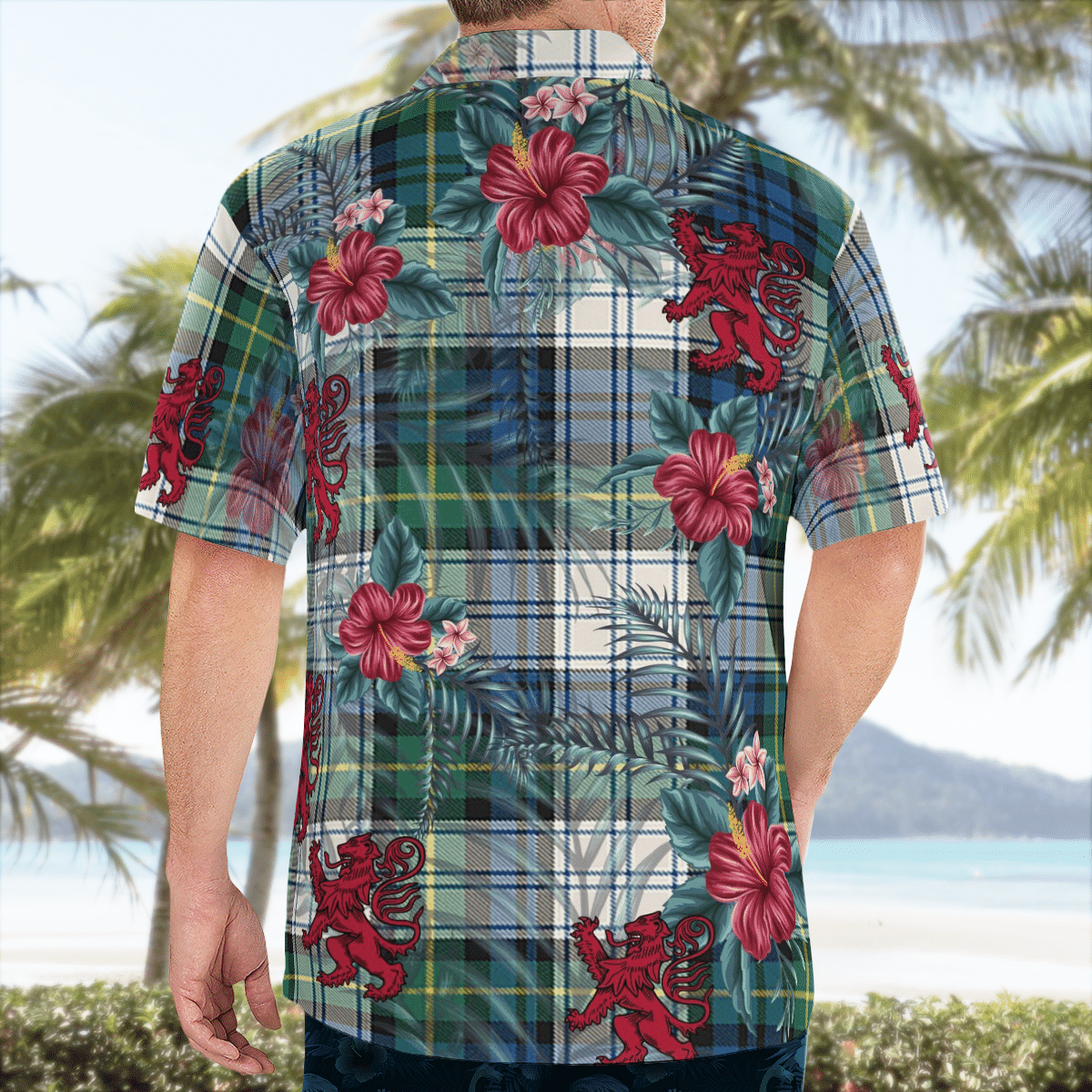 Clan Gordon Dress Ancient Tartan Scottish Lion Hawaiian Shirt PQ36 Gordon Dress Ancient Tartan Tartan Hawaii Shirt   