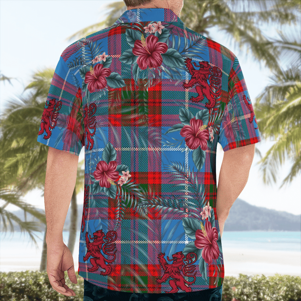 Clan Crichton District Tartan Scottish Lion Hawaiian Shirt BJ68 Crichton District Tartan Tartan Hawaii Shirt   
