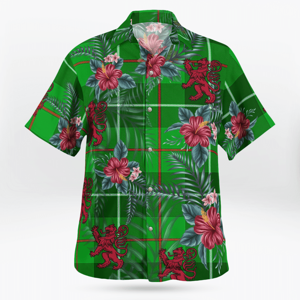 Clan Galloway District Tartan Scottish Lion Hawaiian Shirt GT38 Galloway District Tartan Tartan Hawaii Shirt   