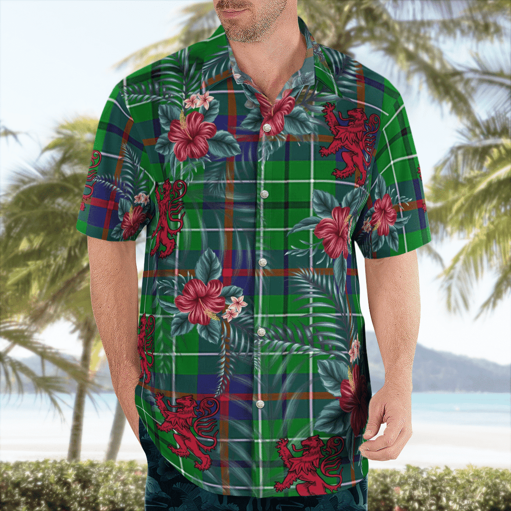 Clan Duncan Ancient Tartan Scottish Lion Hawaiian Shirt SY31 Duncan Ancient Tartan Tartan Hawaii Shirt   