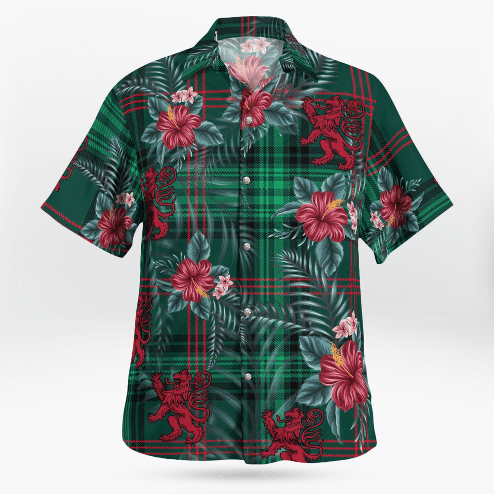 Clan Clan Ross Hunting Modern Tartan Scottish Lion Hawaiian Shirt KS62 Ross Hunting Modern Tartan Tartan Hawaii Shirt   