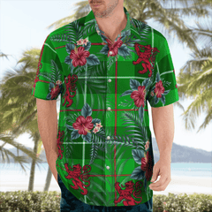 Clan Galloway District Tartan Scottish Lion Hawaiian Shirt GT38 Galloway District Tartan Tartan Hawaii Shirt   