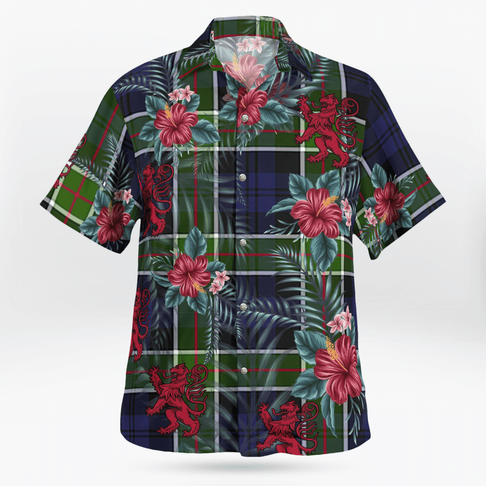 Clan Colquhoun Tartan Scottish Lion Hawaiian Shirt QR88 Colquhoun Tartan Tartan Hawaii Shirt   