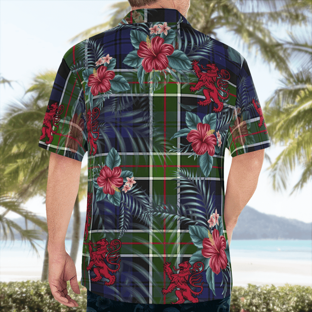 Clan Colquhoun Tartan Scottish Lion Hawaiian Shirt QR88 Colquhoun Tartan Tartan Hawaii Shirt   