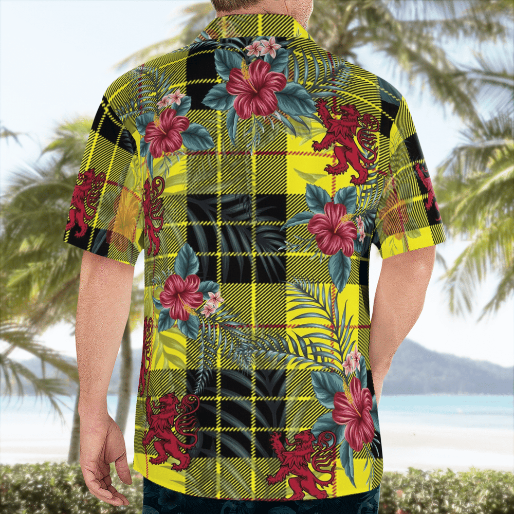 Clan MacLeod of Lewis Modern Tartan Scottish Lion Hawaiian Shirt WY60 MacLeod of Lewis Modern Tartan Tartan Hawaii Shirt   