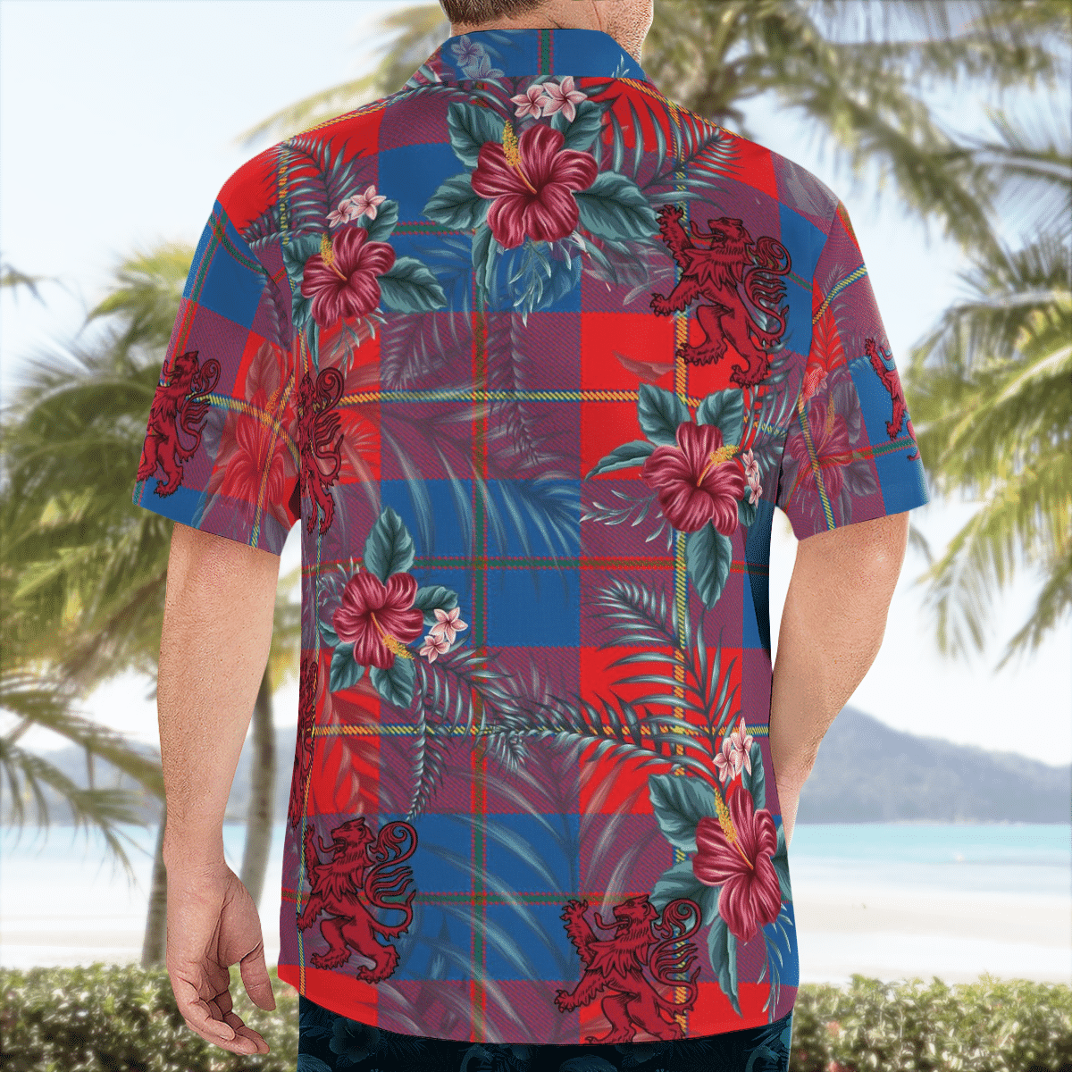 Clan Galloway Red Tartan Scottish Lion Hawaiian Shirt EP94 Galloway Red Tartan Tartan Hawaii Shirt   