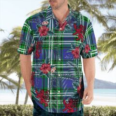 Clan Haliburton Tartan Scottish Lion Hawaiian Shirt FL53 Haliburton Tartan Tartan Hawaii Shirt   