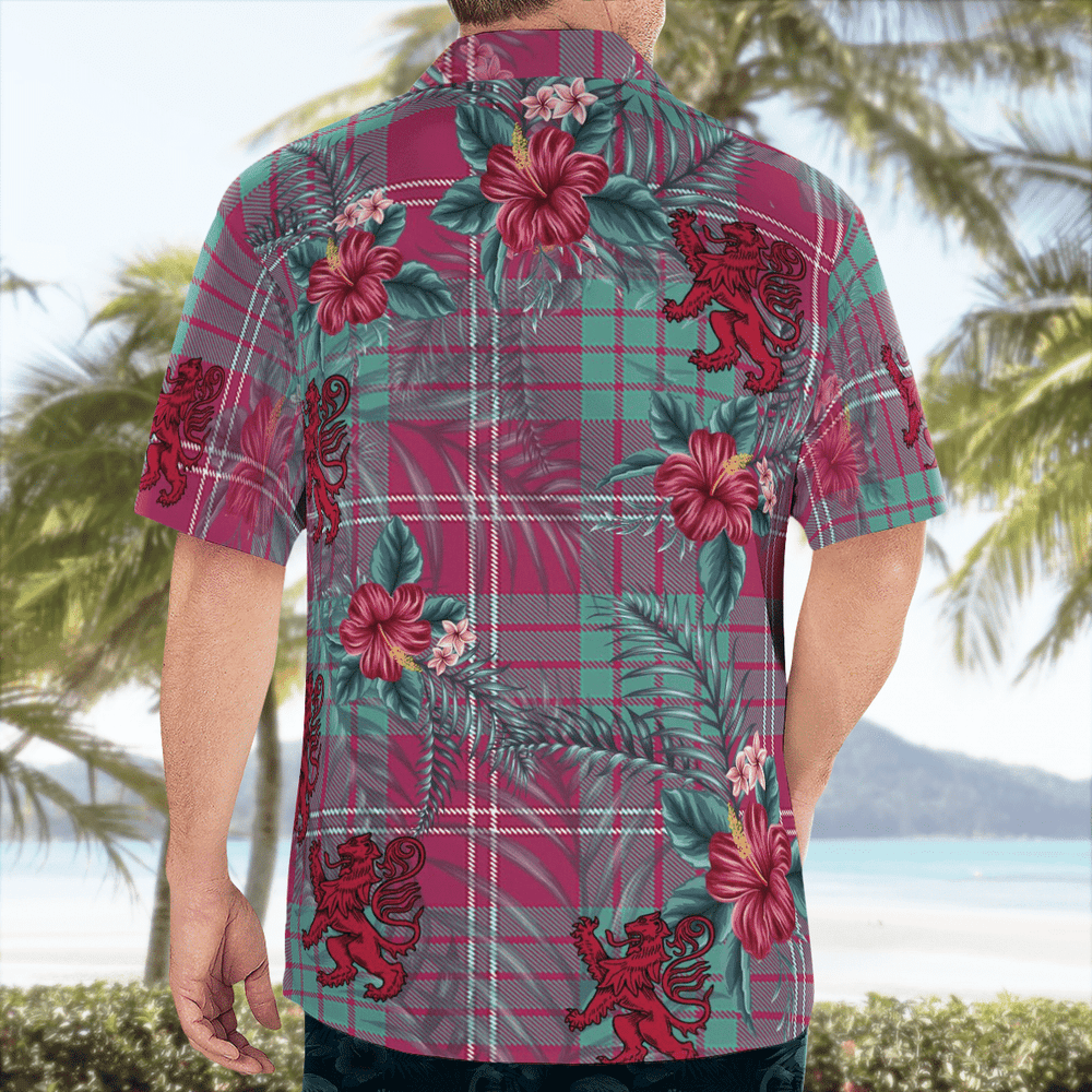 Clan Crawford Ancient Tartan Scottish Lion Hawaiian Shirt HQ46 Crawford Ancient Tartan Tartan Hawaii Shirt   