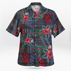 Clan Fletcher of Dunans Tartan Scottish Lion Hawaiian Shirt HJ13 Fletcher of Dunans Tartan Tartan Hawaii Shirt   