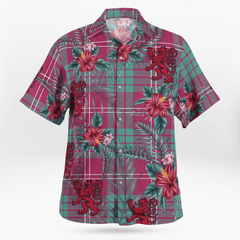 Clan Crawford Ancient Tartan Scottish Lion Hawaiian Shirt HQ46 Crawford Ancient Tartan Tartan Hawaii Shirt   