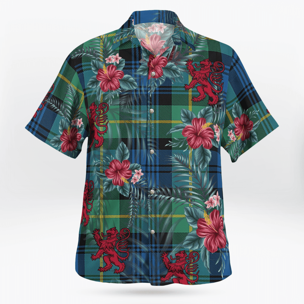 Clan Gordon Ancient Tartan Scottish Lion Hawaiian Shirt SR70 Gordon Ancient Tartan Tartan Hawaii Shirt   